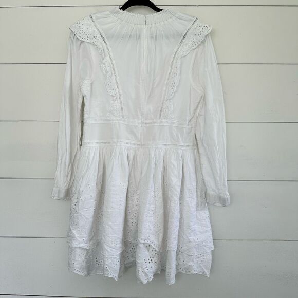 AllSaints Women’s White 6 Prim Broderie Dress - Picture 3 of 6